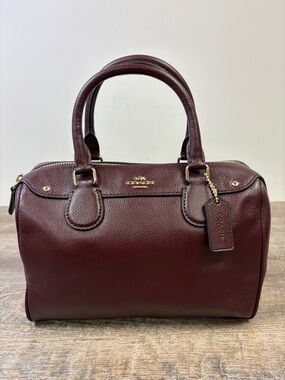 Coach Mini Bennett Satchel Oxblood Leather F36624  Bag Burgundy